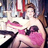 Candid shot of Diane taken in the dressing room on the set of The Monster and the Stripper, 1968