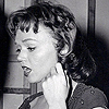 A candid of Yvette on the set of her 1957 crime film SHORT CUT TO HELL